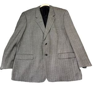 Club Room Mens Blazer Size R 48 Macys Wool Cashmere Blend Herringbone Chevron